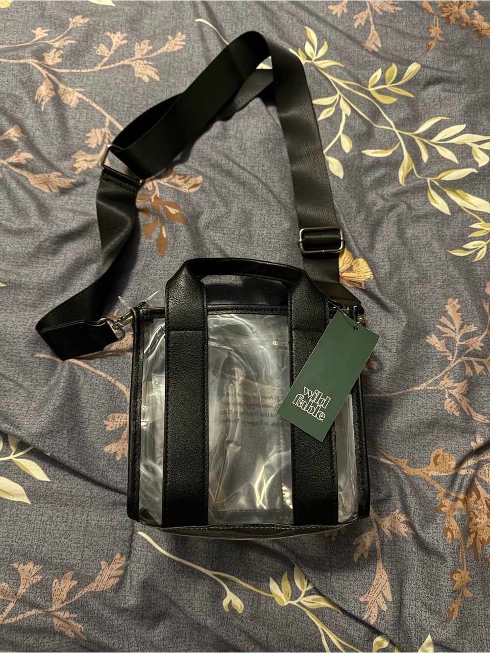 wild fable Clear Mini Messenger Bag with Black Trim
